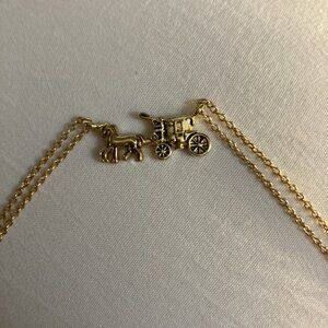 Coach Gold Horse & Carriage Double Chain Necklace – New / Never Worn
